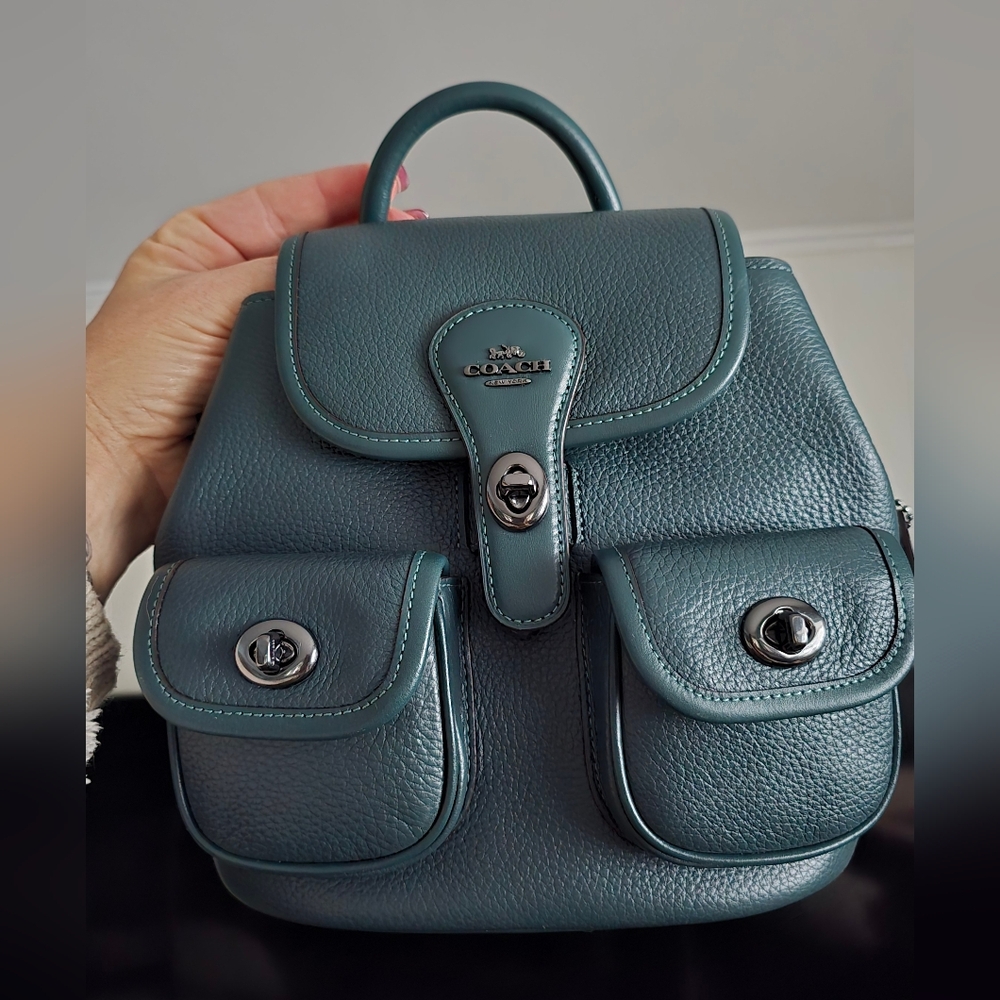 Coach Teal Leather Mini Backpack